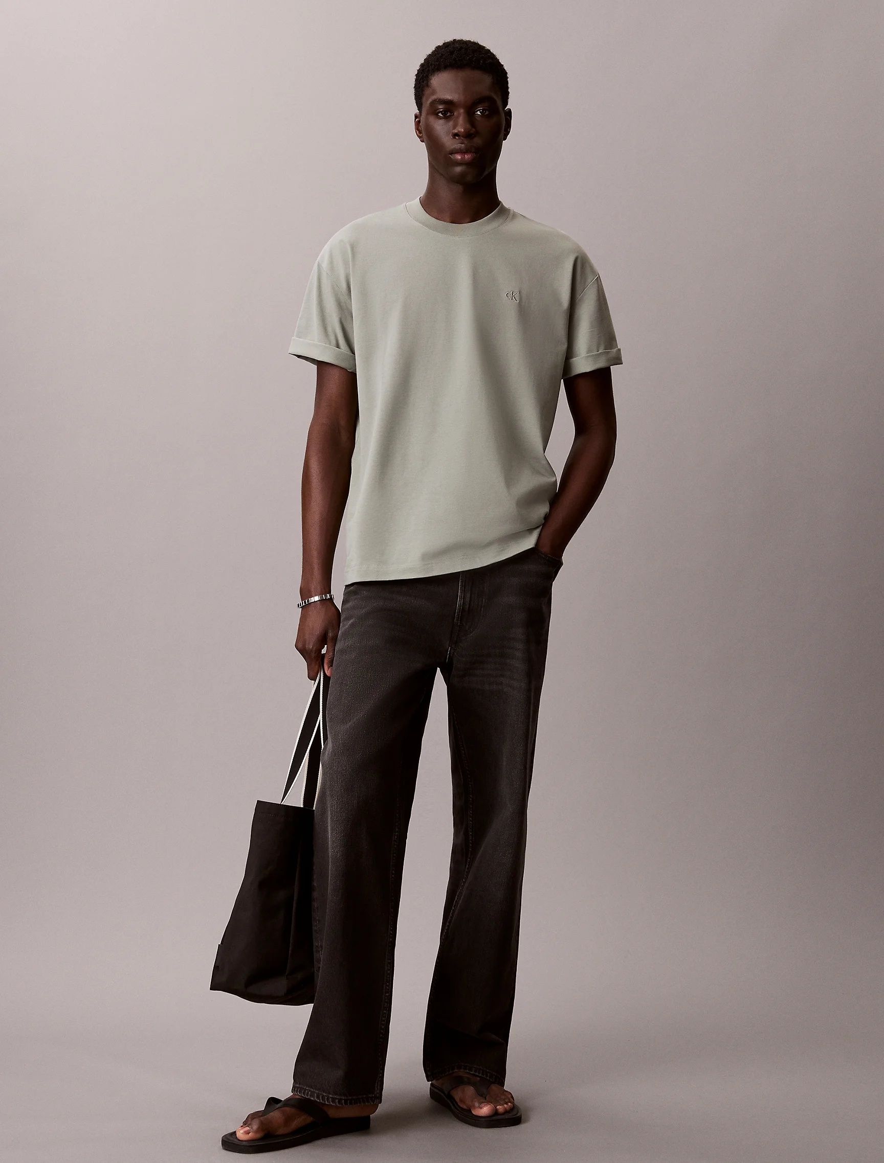 CK JEANS Áo Thun Nam Oversized Embossed Monogram Tee