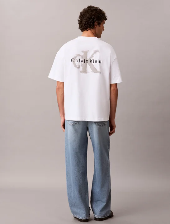 CK JEANS Áo Thun Nam Oversized Embossed Monogram Tee