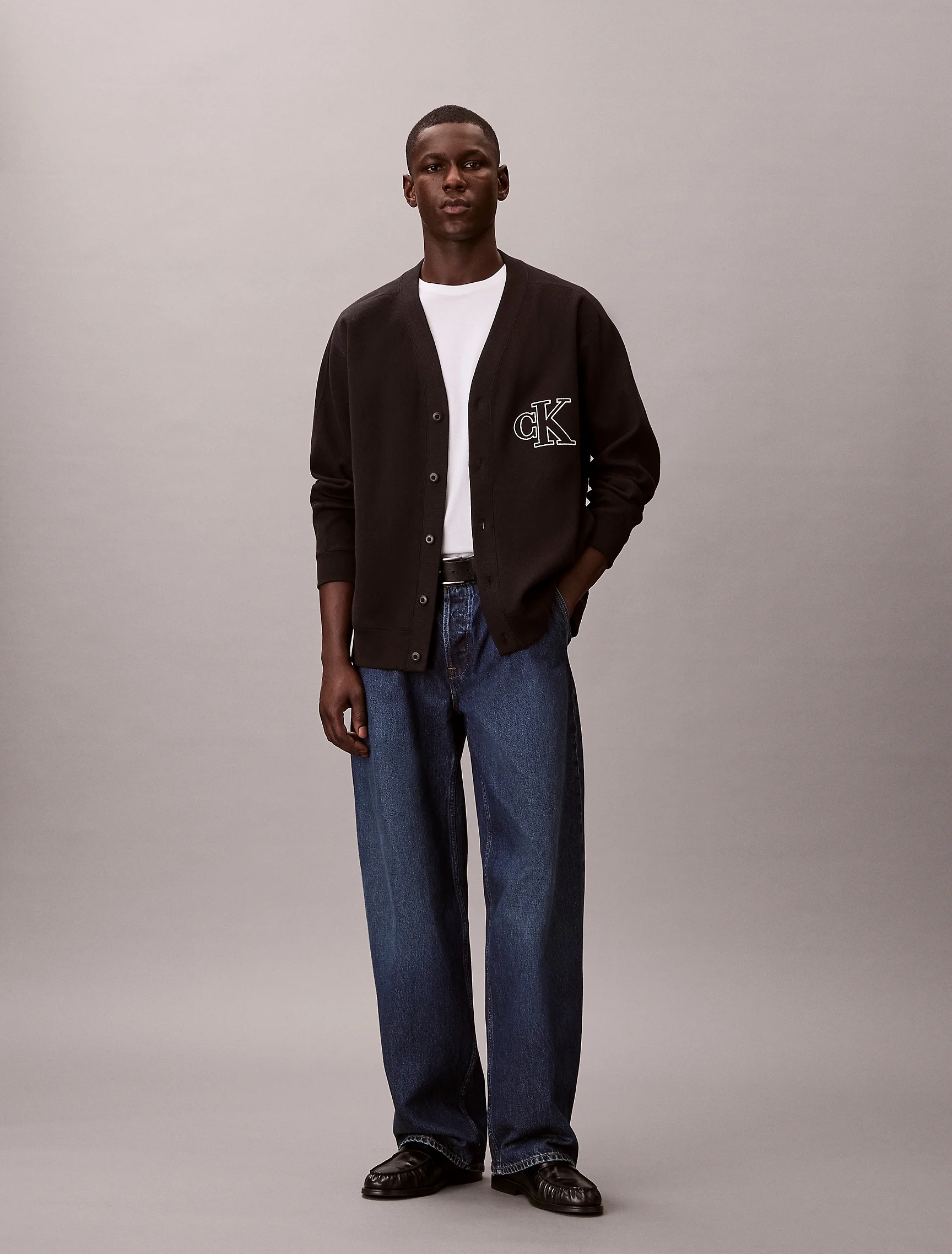 CK JEANS Áo Khoác Nam Monogram Graphic Relaxed Cardigan
