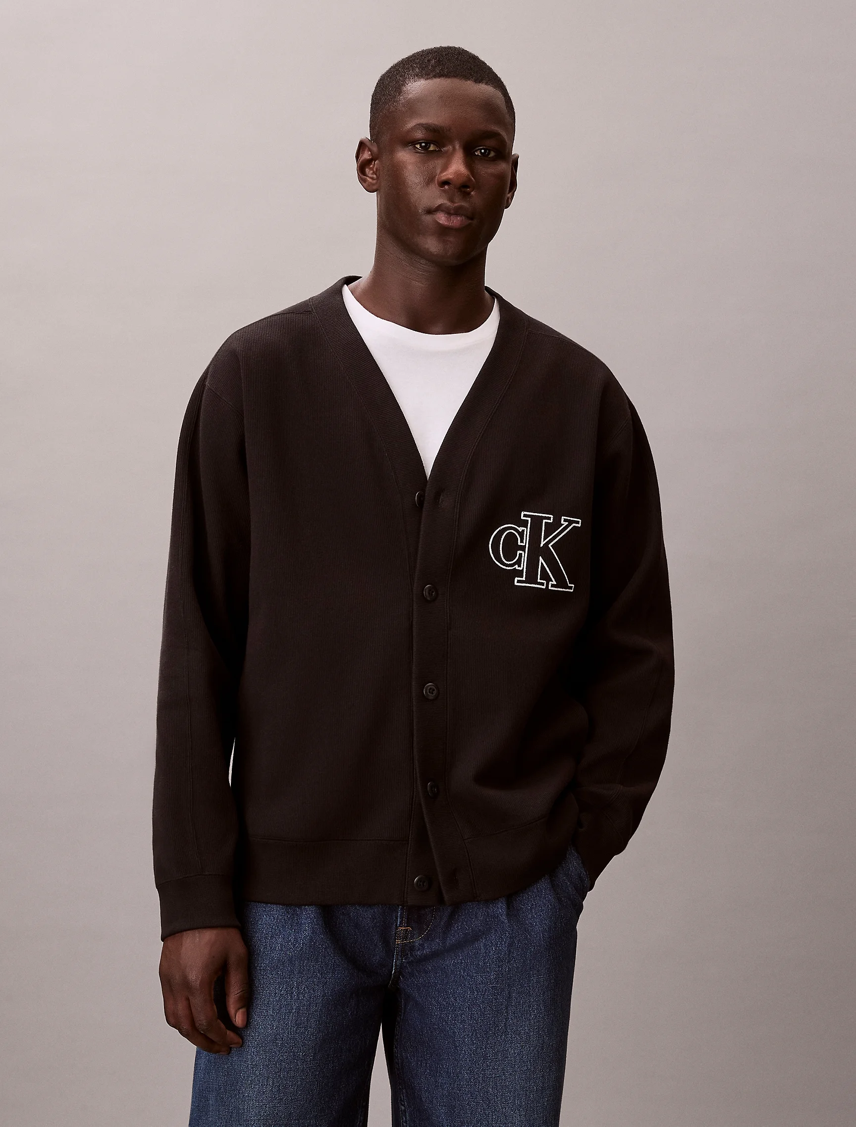CK JEANS Áo Khoác Nam Monogram Graphic Relaxed Cardigan