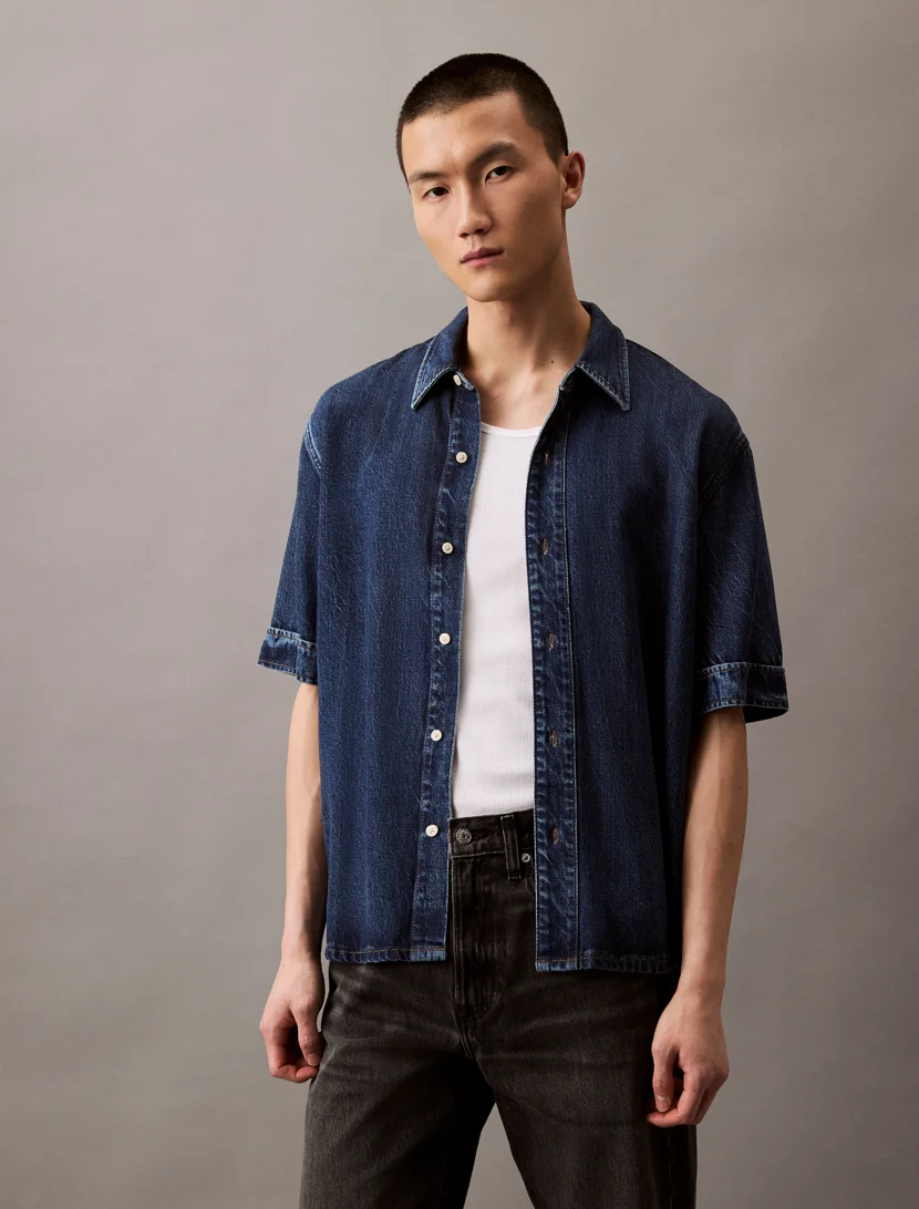 CK JEANS Áo Sơ Mi Nam Denim Lyocell SS Shirt