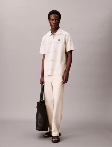 CK JEANS Áo Polo Nam Stripe Relaxed Polo Shirt