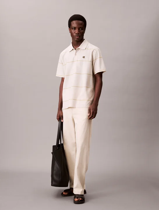 CK JEANS Áo Polo Nam Stripe Relaxed Polo Shirt