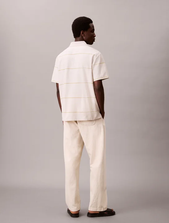 CK JEANS Áo Polo Nam Stripe Relaxed Polo Shirt