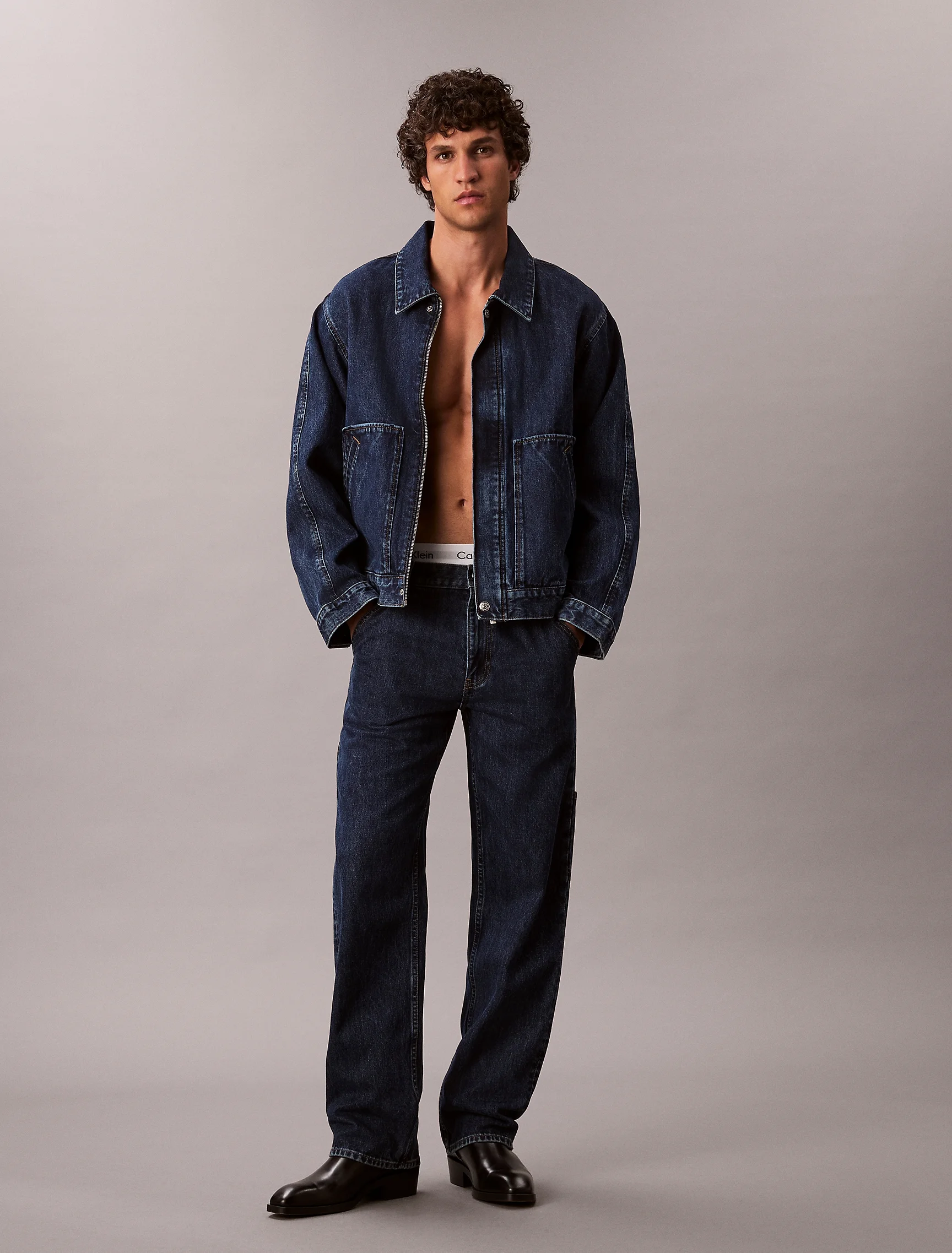 CK JEANS Áo Khoác Nam LS Indigo Gravel Workwear Jkt