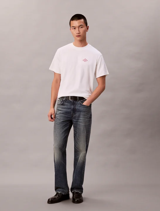 CK JEANS Áo Thun Nam SS Easy Premium Interlock Matc