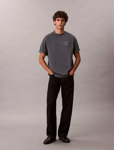 CK JEANS Áo Thun Nam Relaxed Script Logo T-shirt