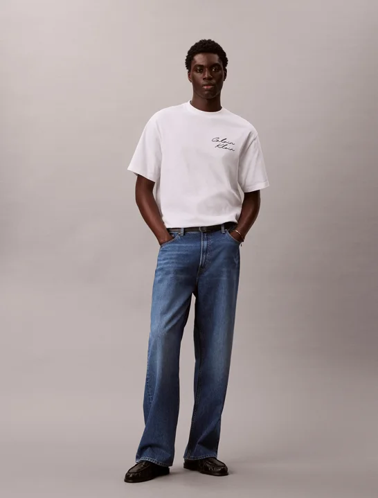 CK JEANS Áo Thun Nam Relaxed Script Logo T-shirt