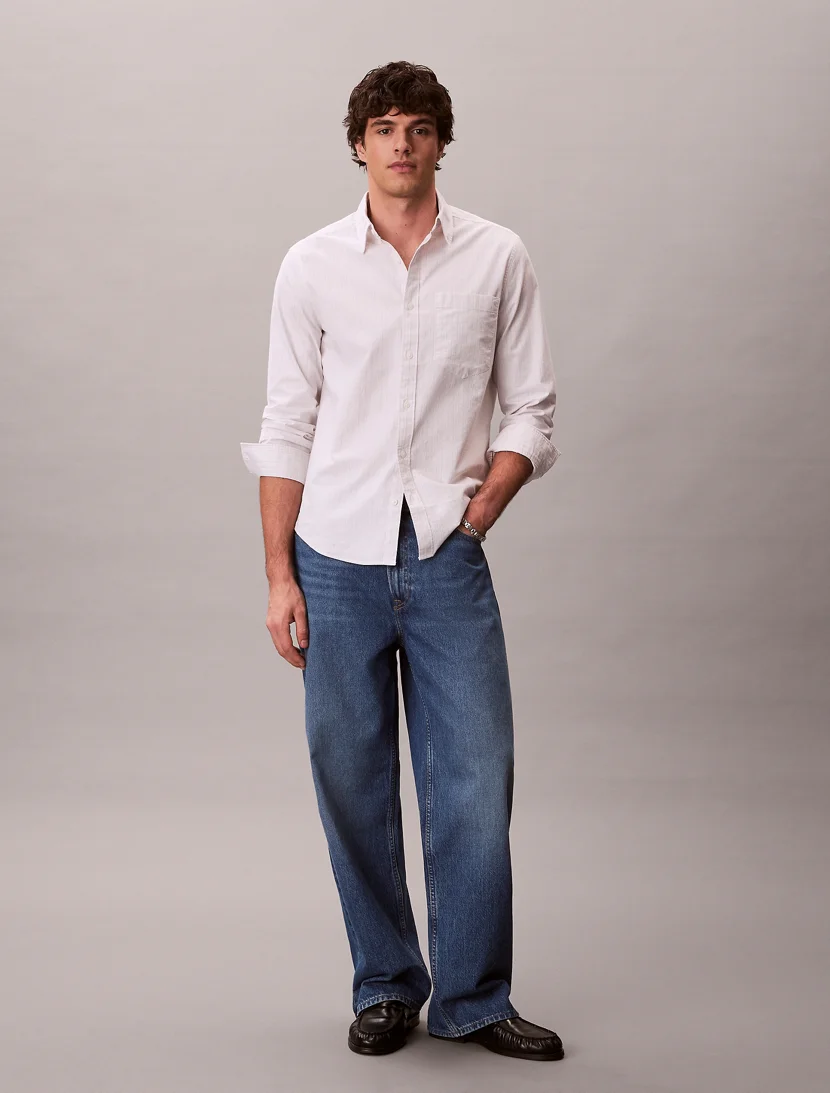 CK JEANS Áo Sơ Mi Nam LS Stripe Oxford Classic Shirt