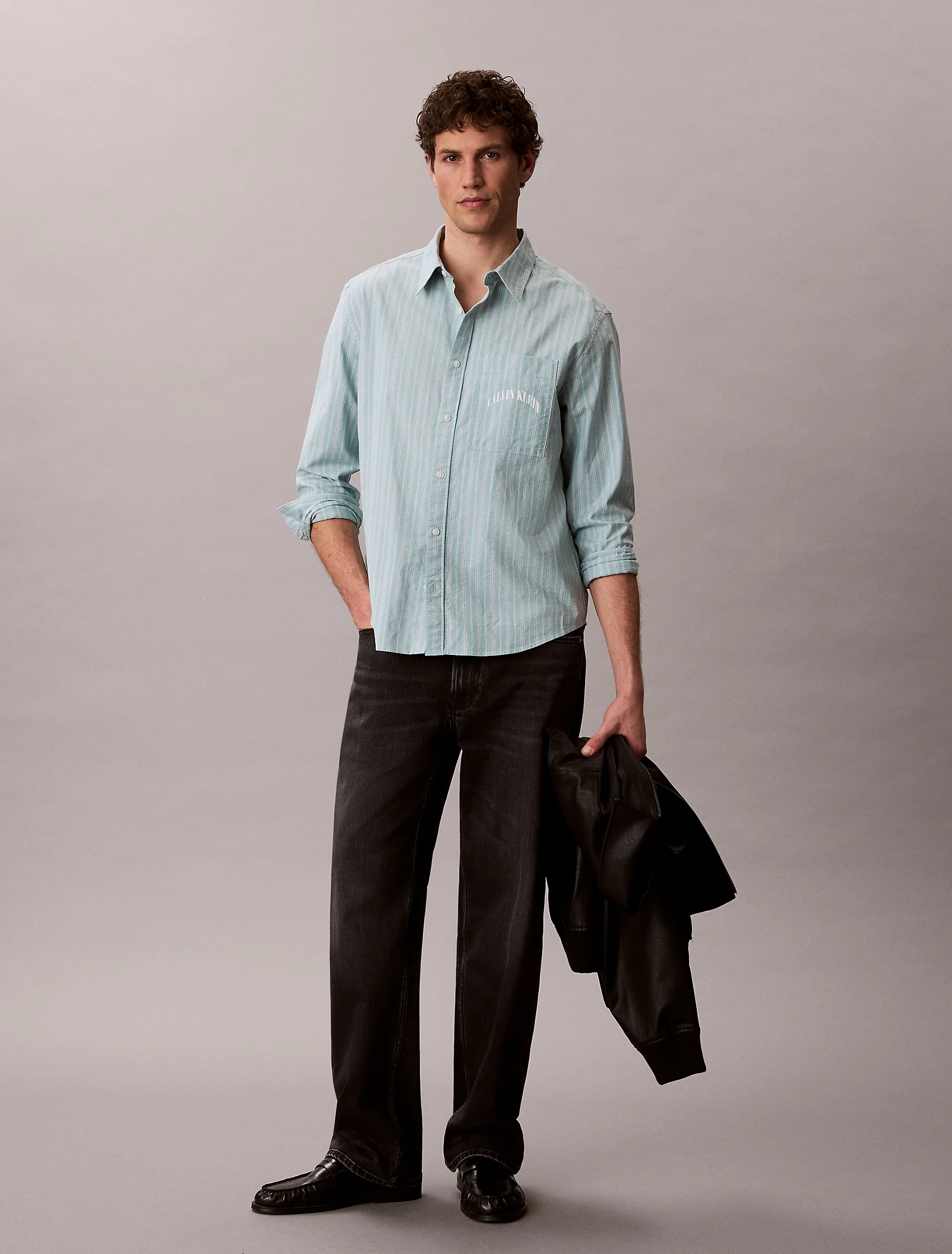 CK JEANS Áo Sơ Mi Nam Stripe Slim Relaxed Button-Down Shirt