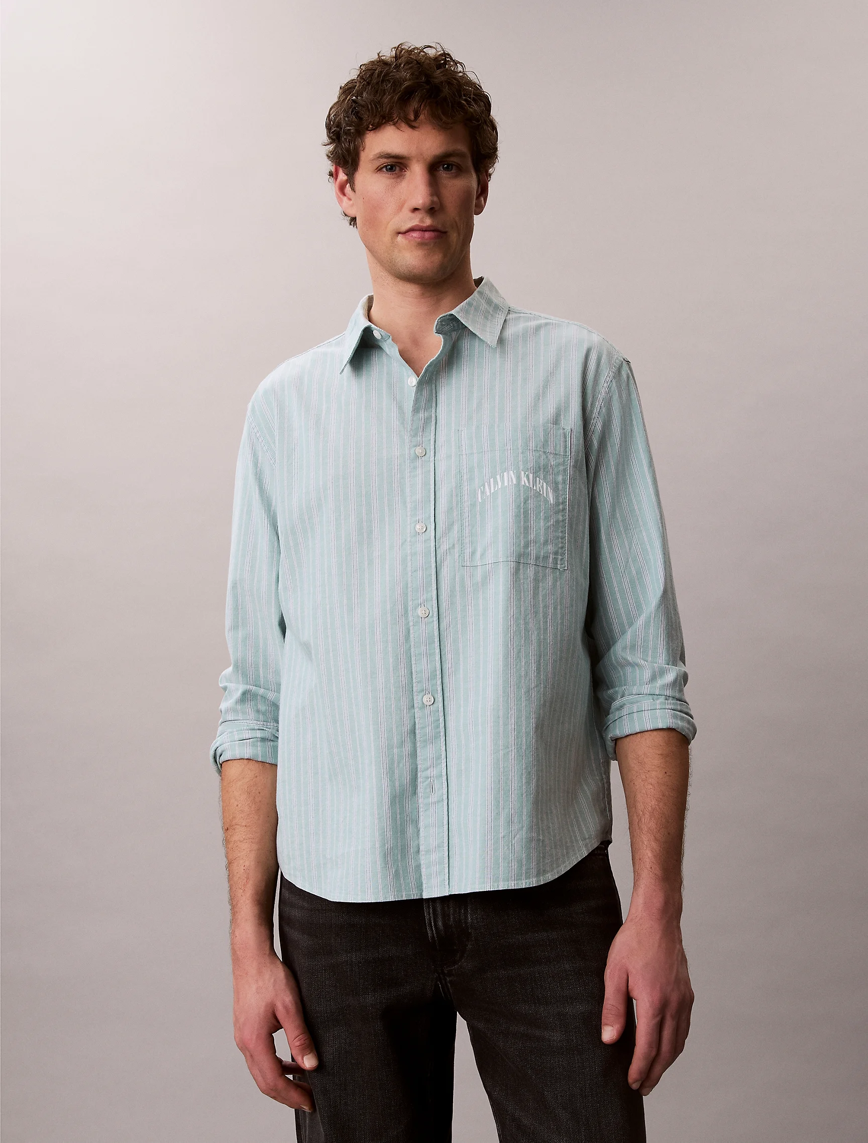 CK JEANS Áo Sơ Mi Nam Stripe Slim Relaxed Button-Down Shirt