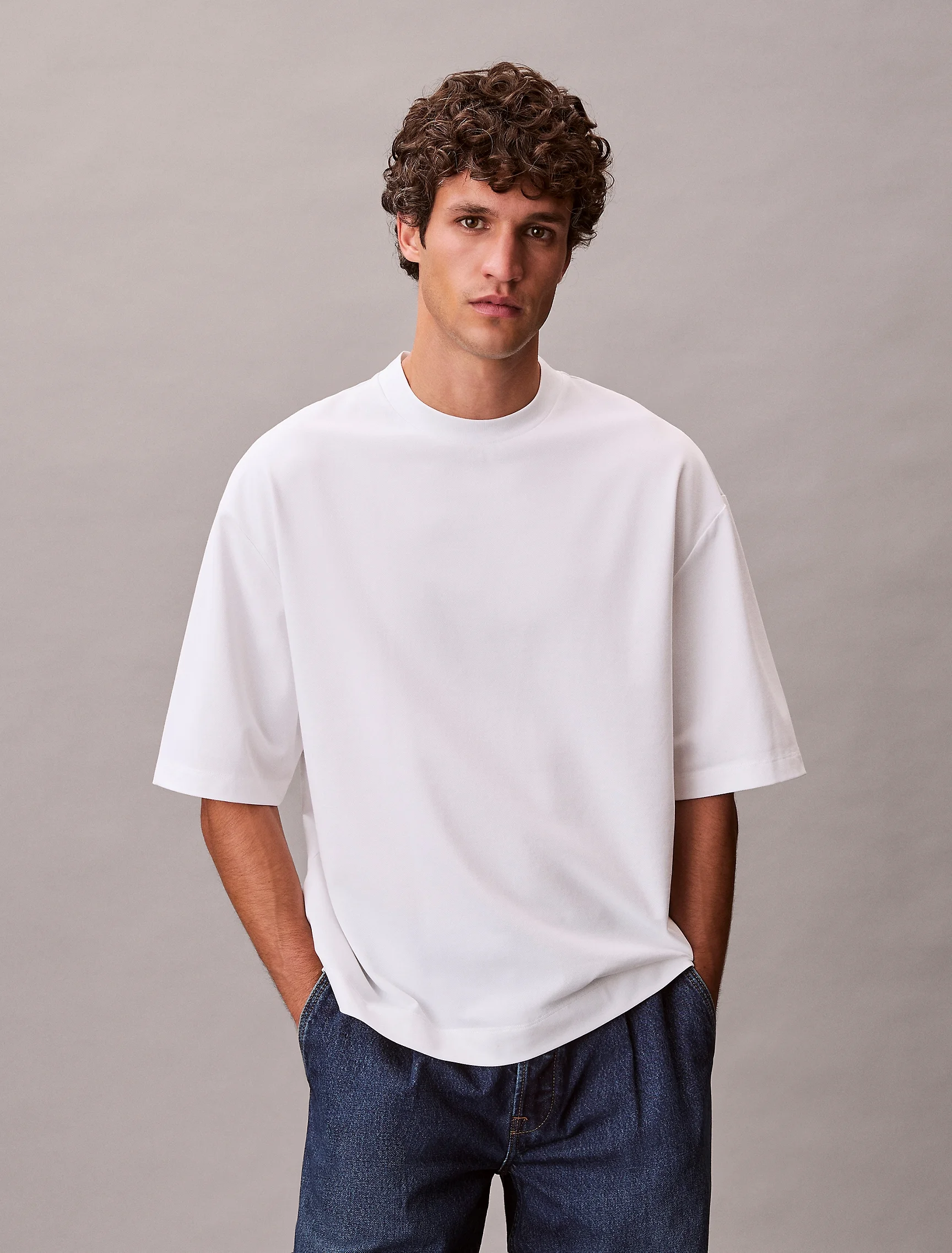 CK JEANS Áo Thun Nam SS Rlxd Cooling Pique Embossed