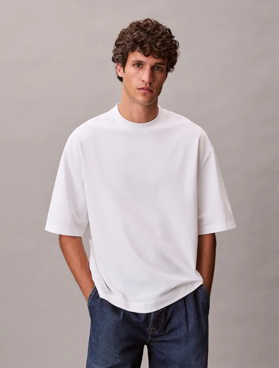 CK JEANS Áo Thun Nam SS Rlxd Cooling Pique Embossed