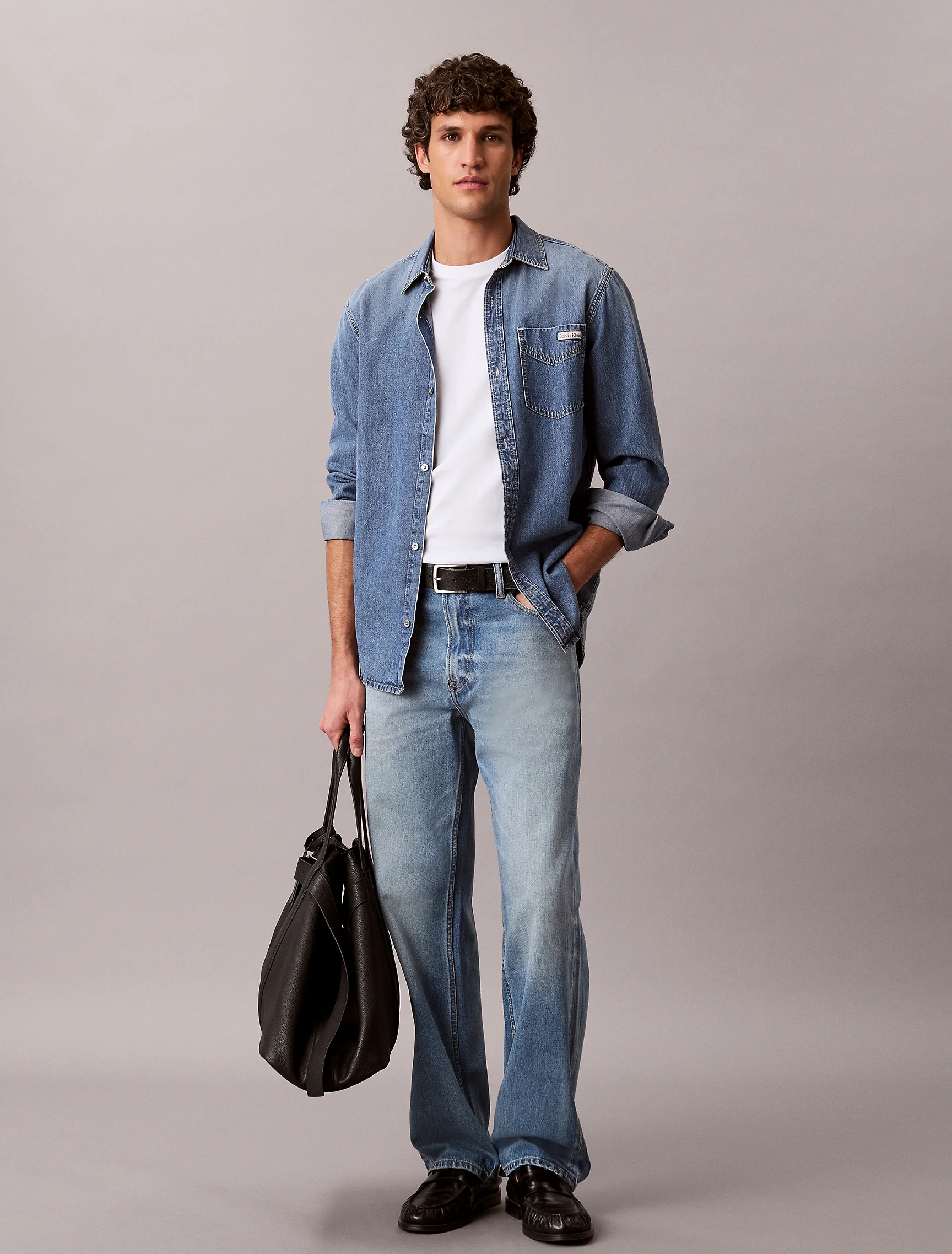 CK JEANS Áo Thun Nam Script Logo Tee