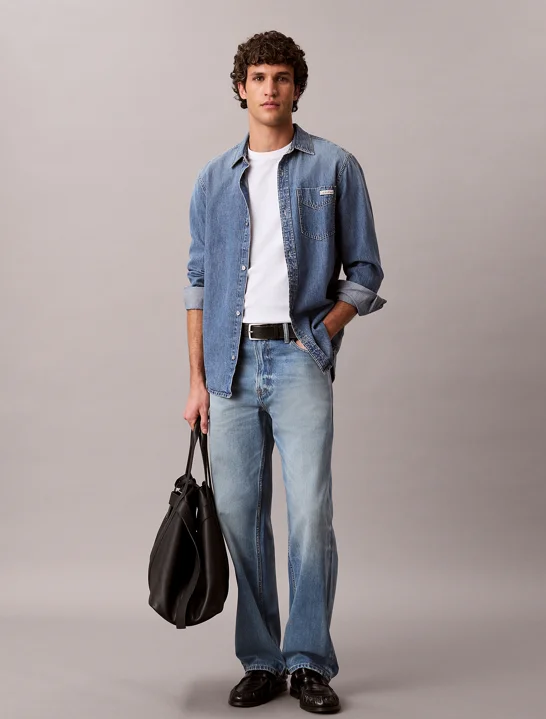CK JEANS Áo Thun Nam Script Logo Tee
