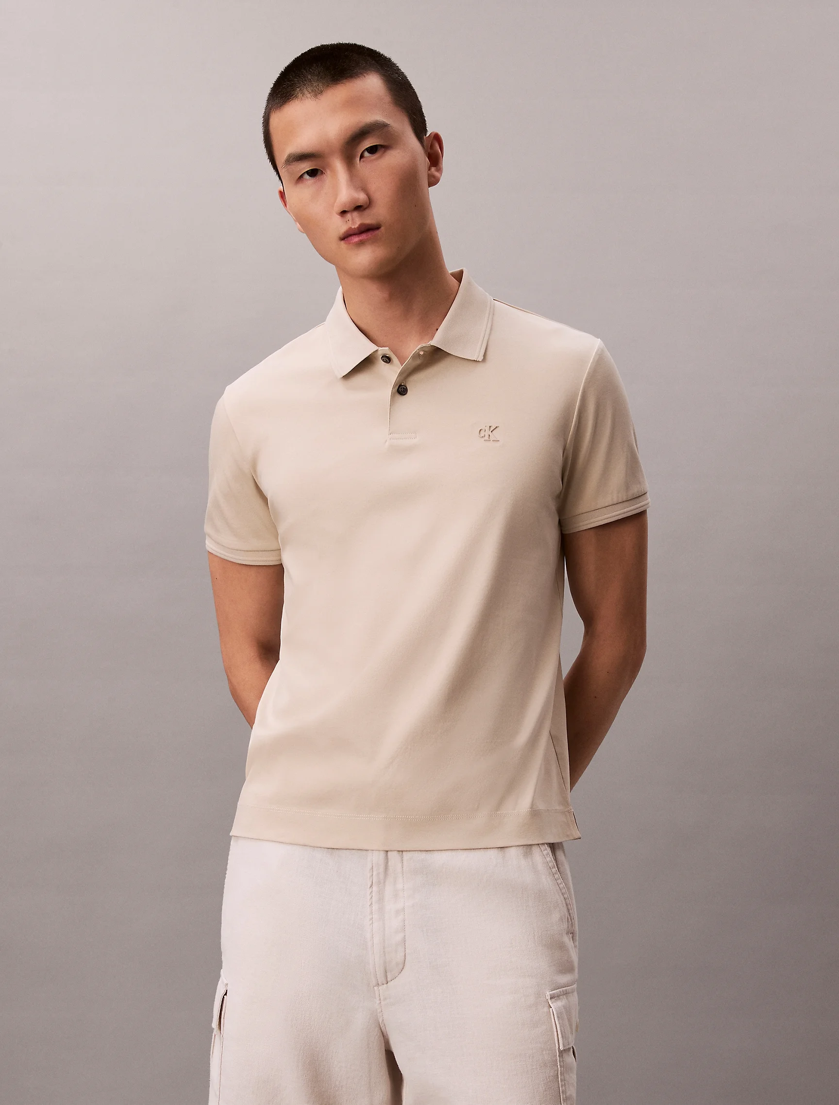 CK JEANS Áo Polo Nam Mercerized Slim Polo