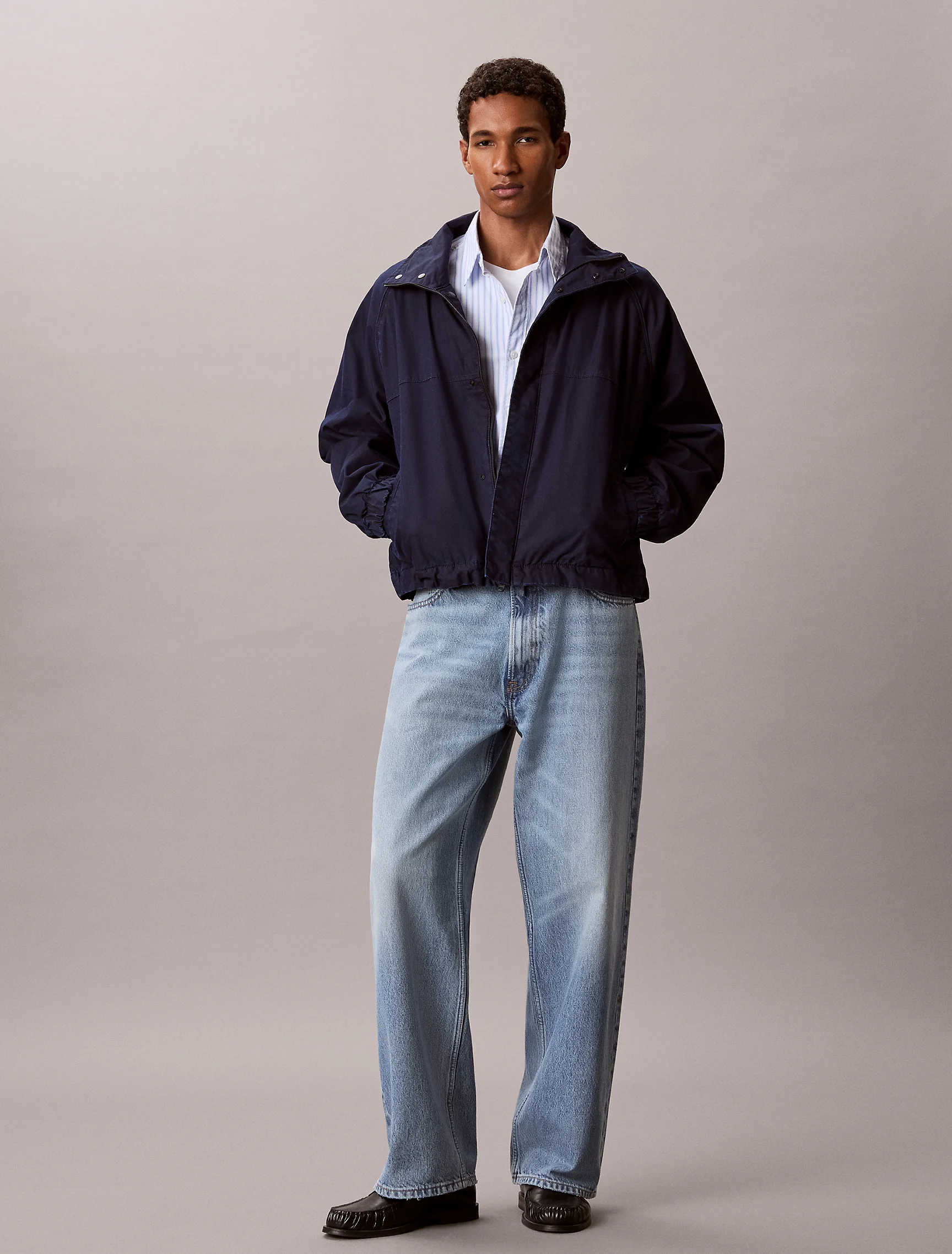 CK JEANS Áo Khoác Nam Lightweight Indigo Denim Track Jacket
