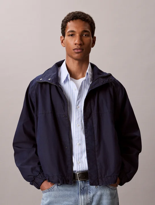 CK JEANS Áo Khoác Nam Lightweight Indigo Denim Track Jacket