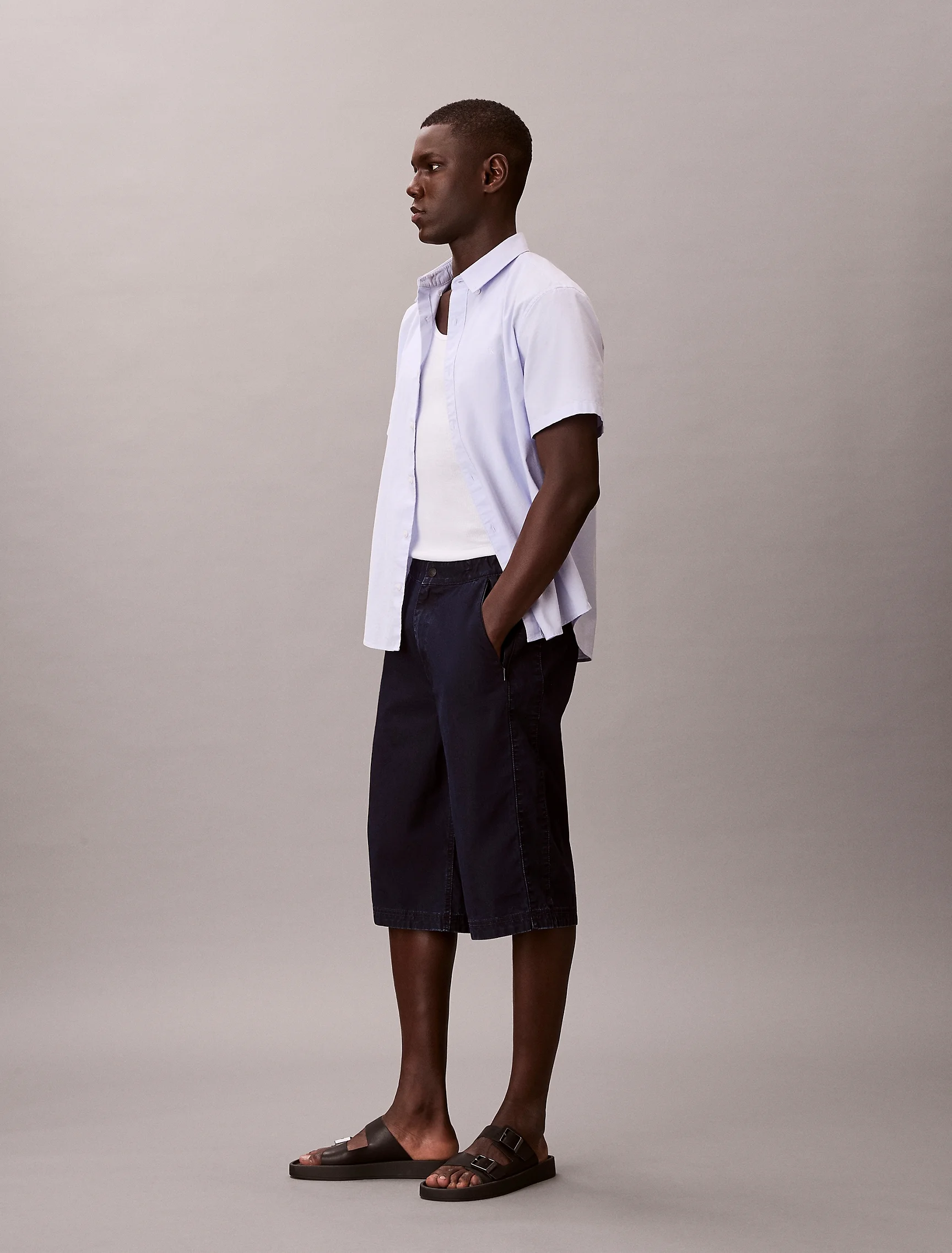 CK JEANS Quần Ngắn Nam Lightweight Indigo Denim Long Shorts