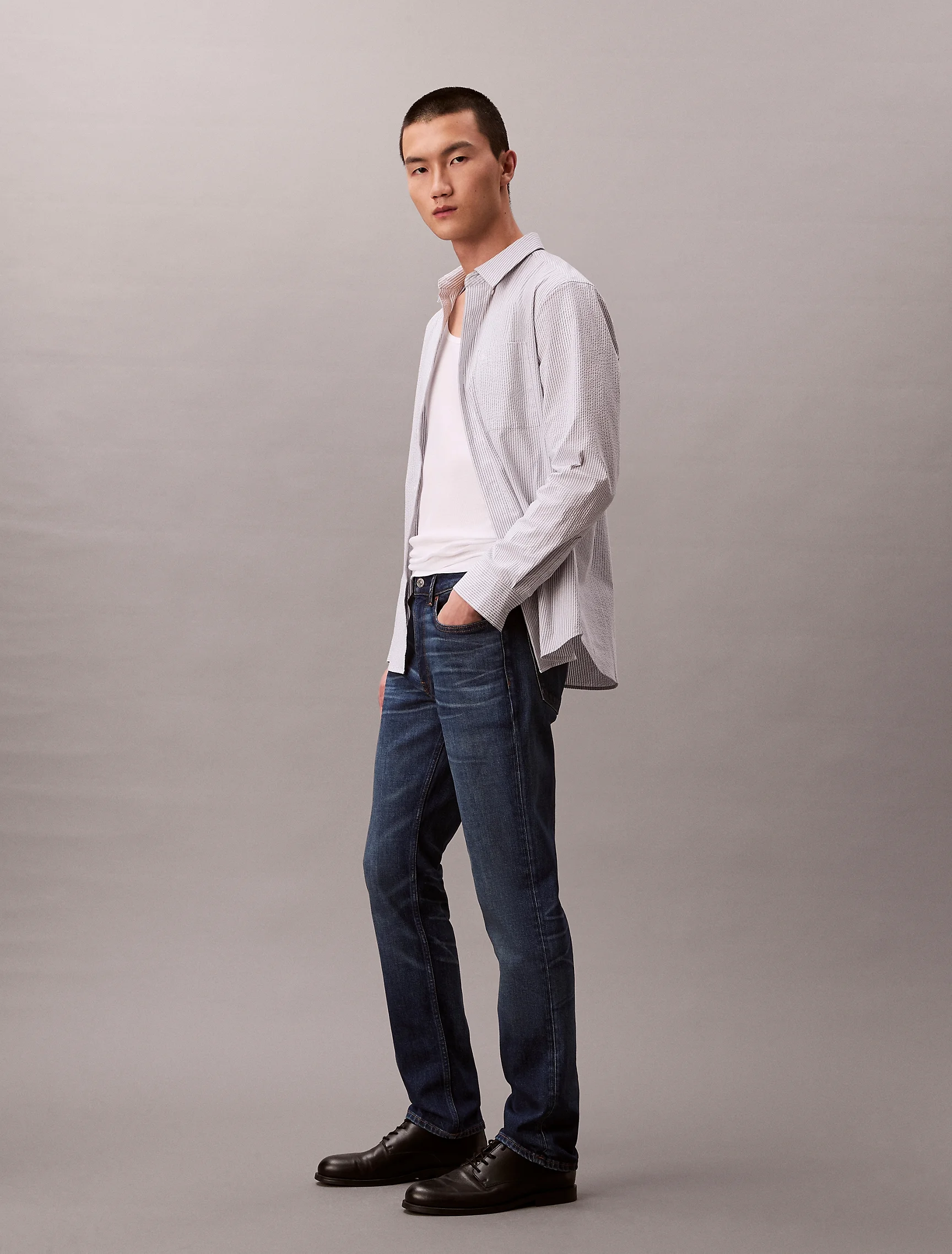 CK JEANS Quần Jeans Nam Slim Cristo Blue Italian Jean