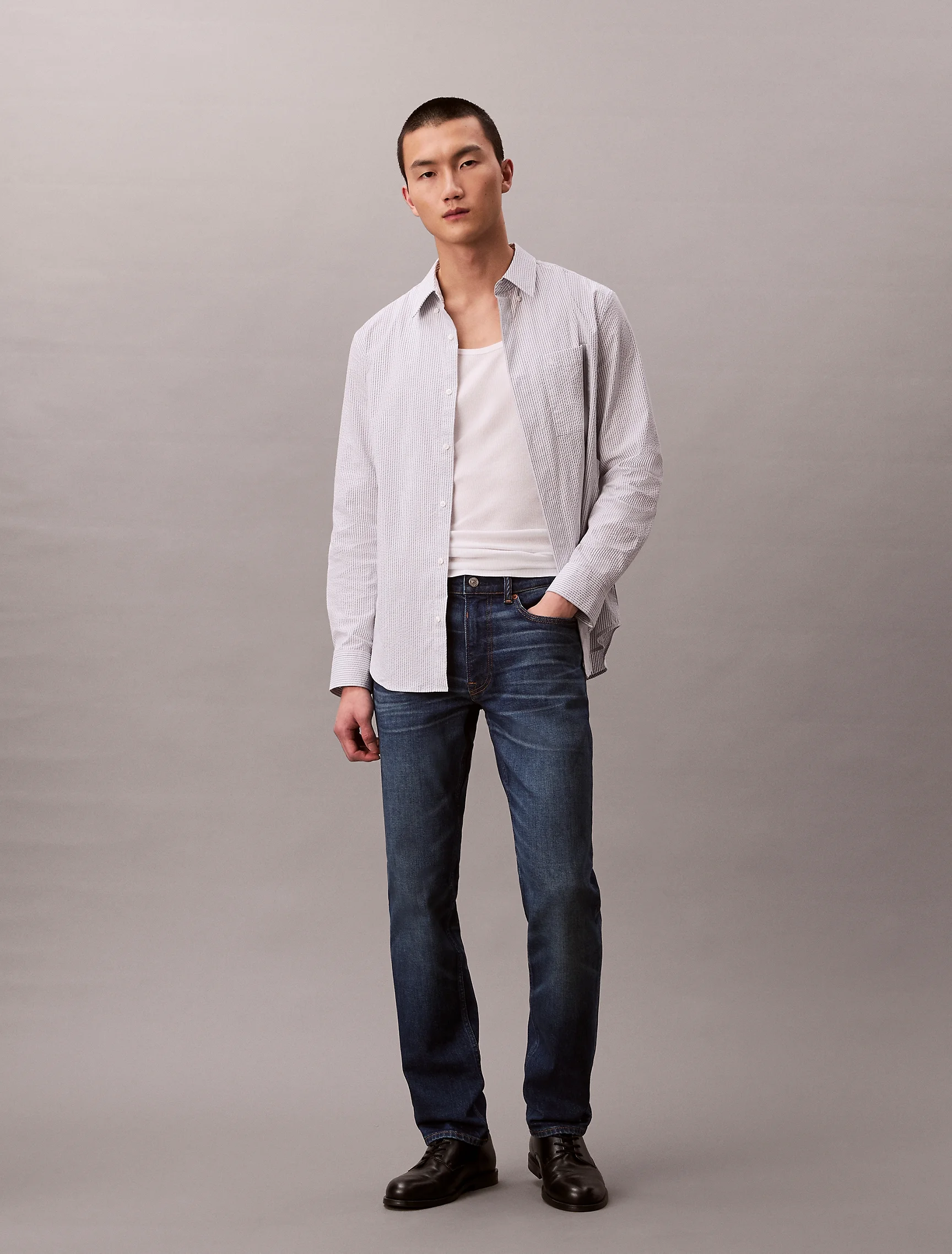 CK JEANS Quần Jeans Nam Slim Cristo Blue Italian Jean
