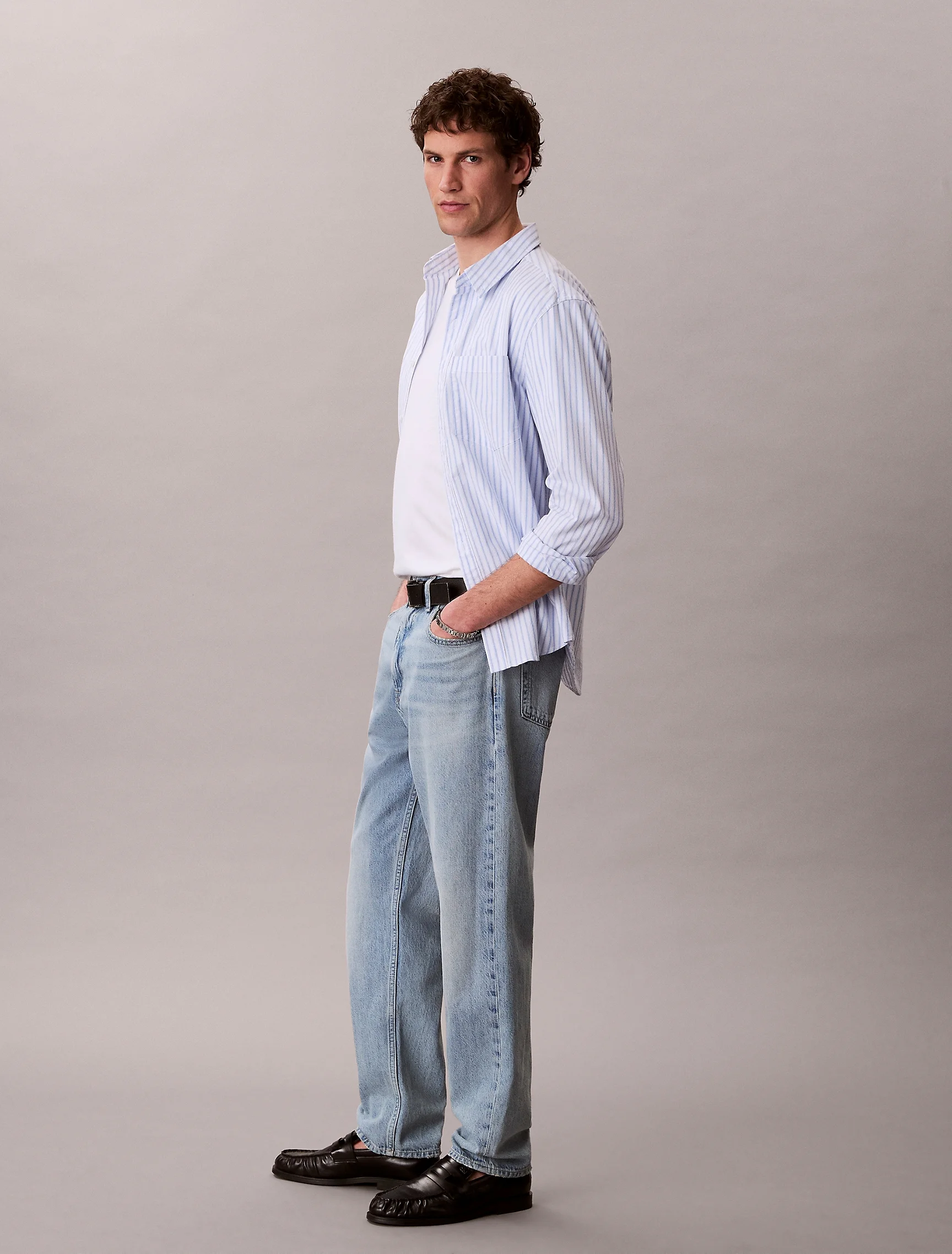 CK JEANS Quần Jeans Nam 90S Taper Driftwood Blue Jean