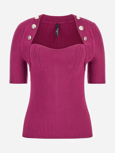 GUESS MARCIANO Áo Len Nữ - Isa Ss Scoop Top Swtr