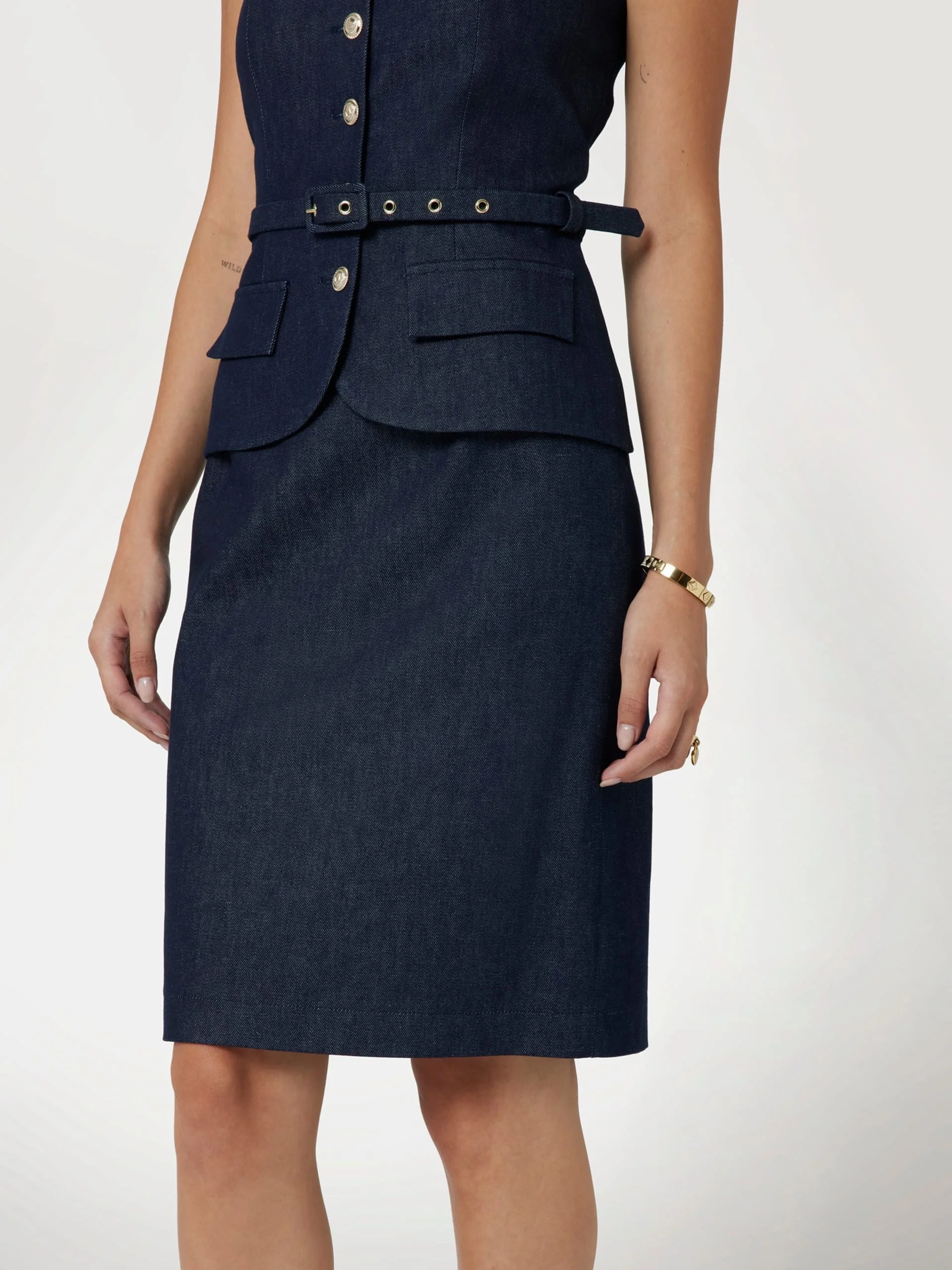 GUESS MARCIANO Chân Váy Jean Nữ - Glam De Nuit Skirt