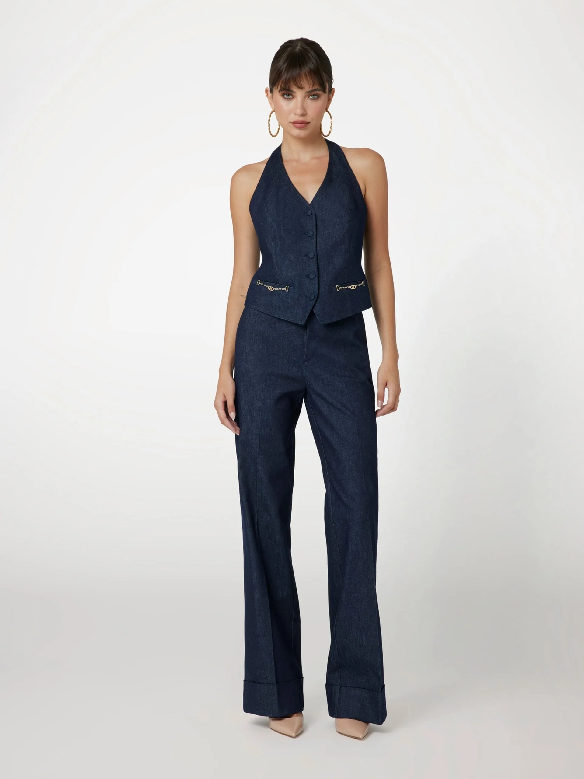 GUESS MARCIANO Áo Kiểu Jean Nữ - Glam De Nuit Vest
