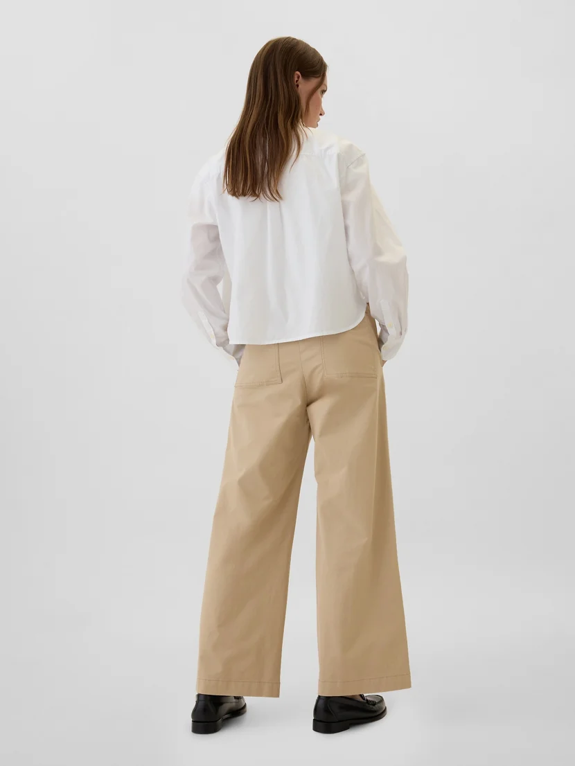 GAP Quần Vải Dài Nữ - Wide Leg