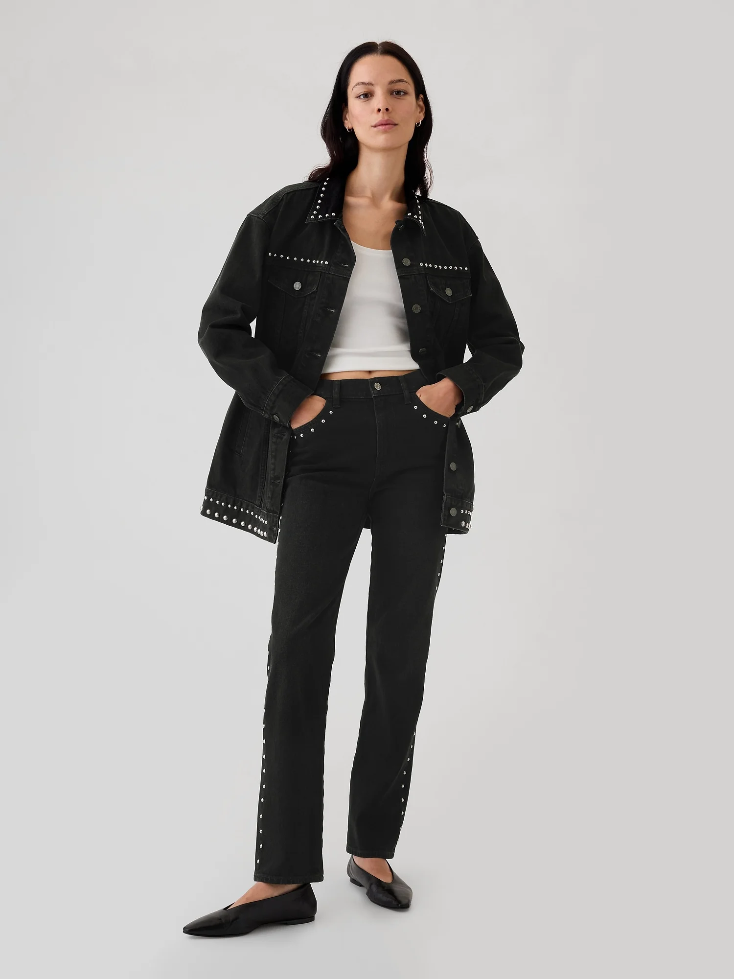 GAP Quần Jeans Dài Nữ - Denim Straight