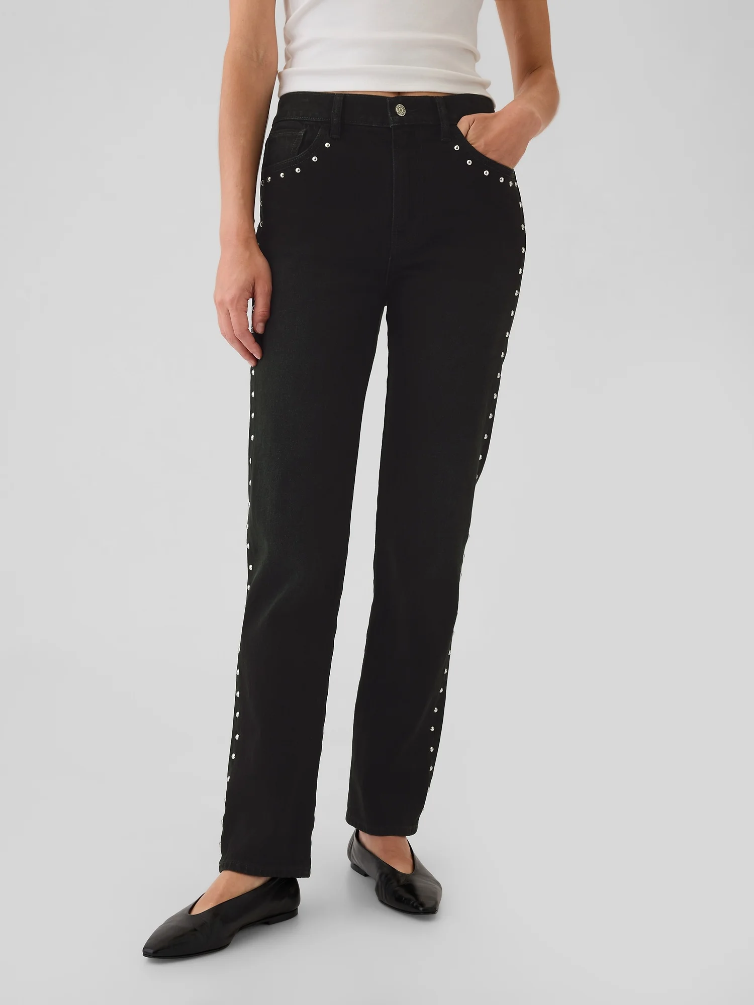 GAP Quần Jeans Dài Nữ - Denim Straight