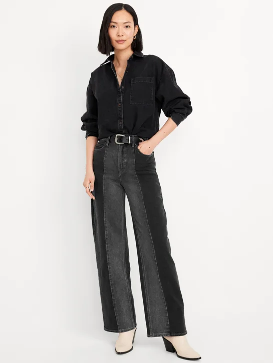 OLD NAVY Quần Jean Ống Rộng Nữ