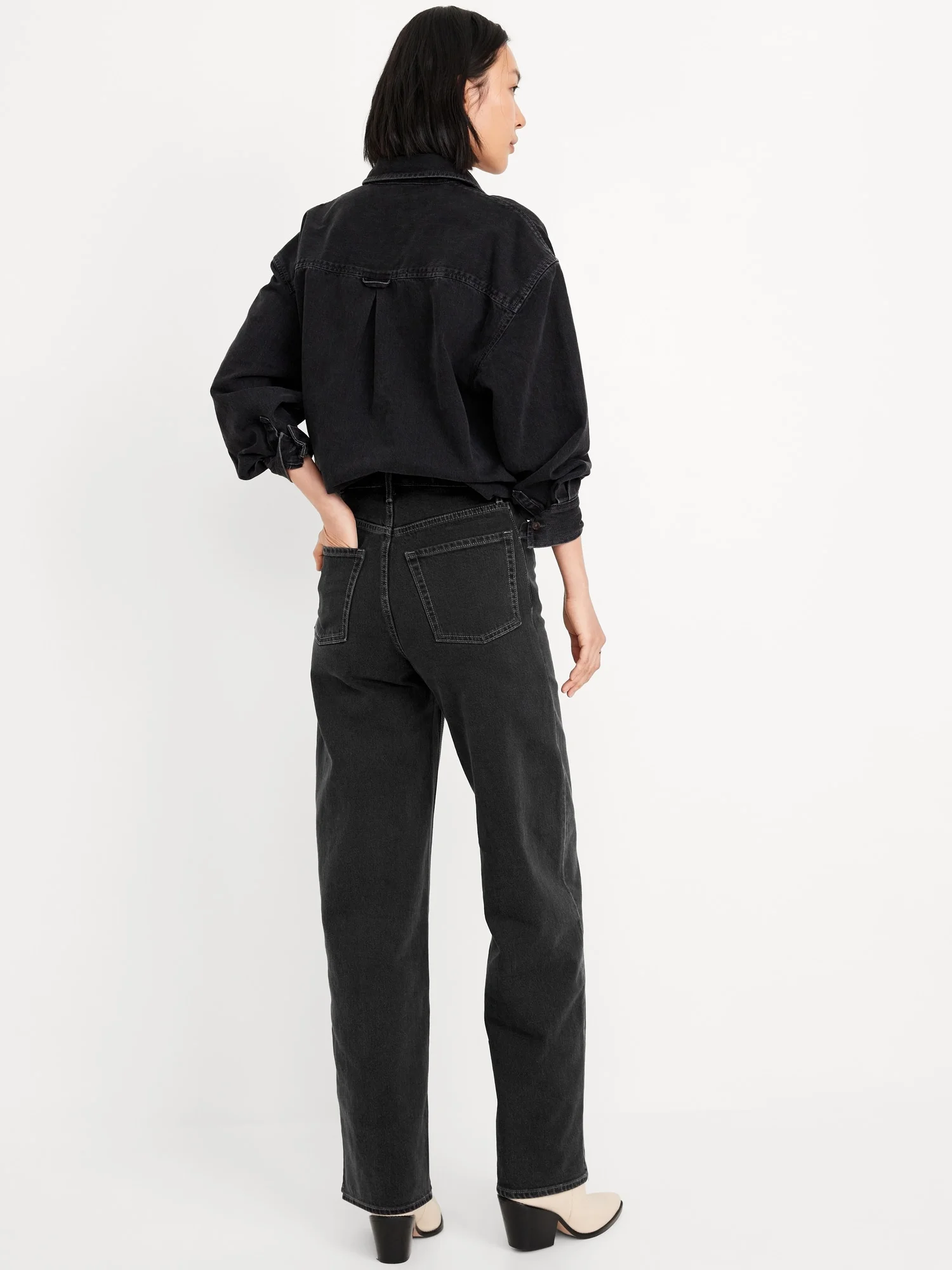 OLD NAVY Quần Jean Ống Rộng Nữ