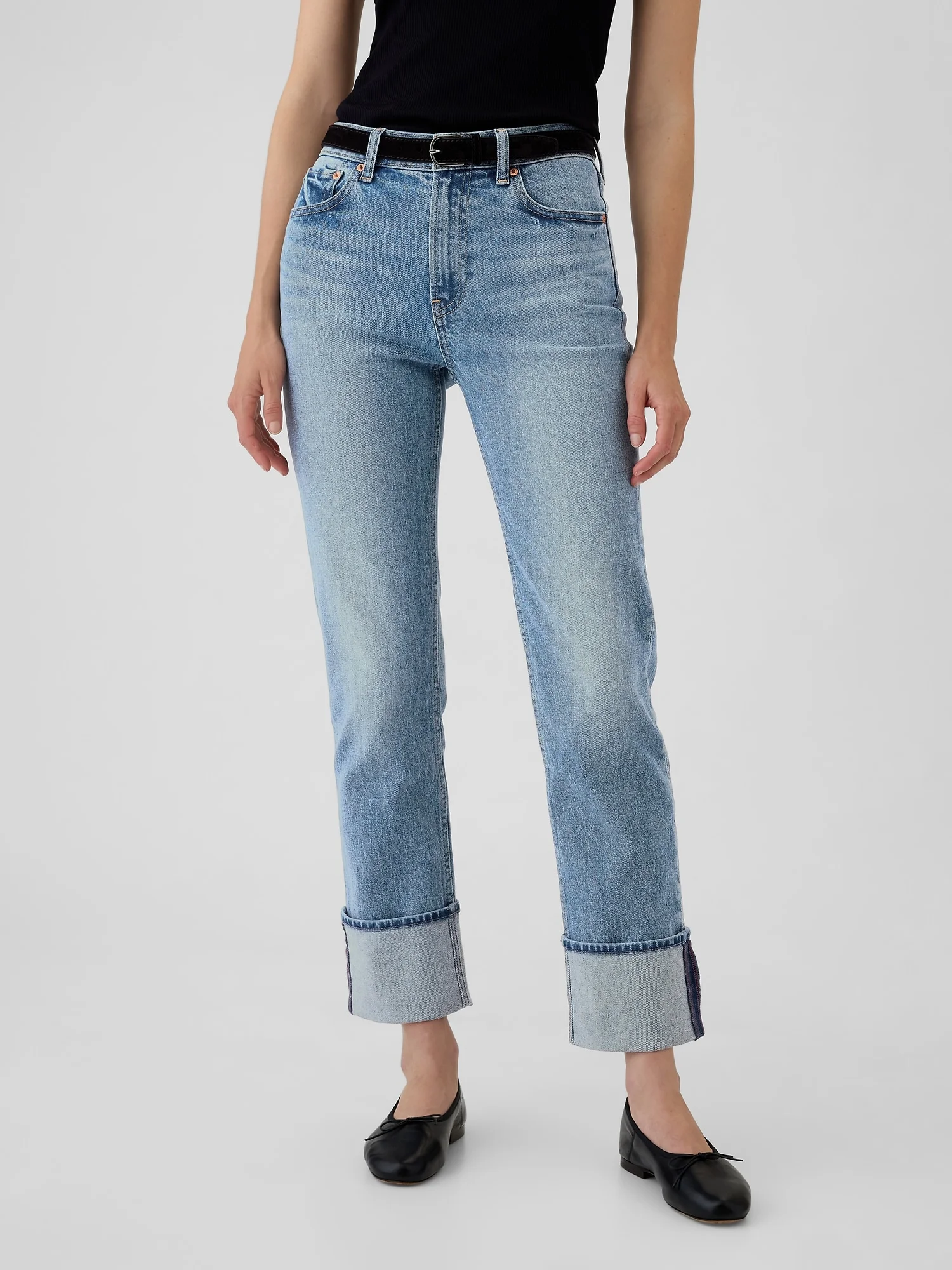 GAP Quần Jeans Dài Nữ - Denim Straight