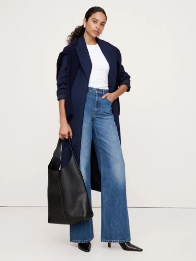 BANANA REPUBLIC Quần Jean Nữ Icon Wide Leg
