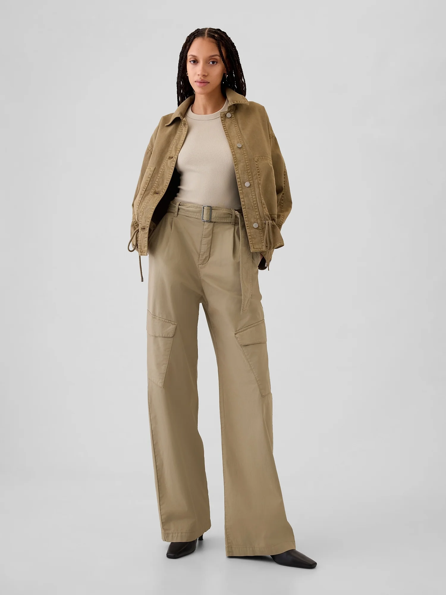 GAP Quần Vải Dài Nữ - Baggy