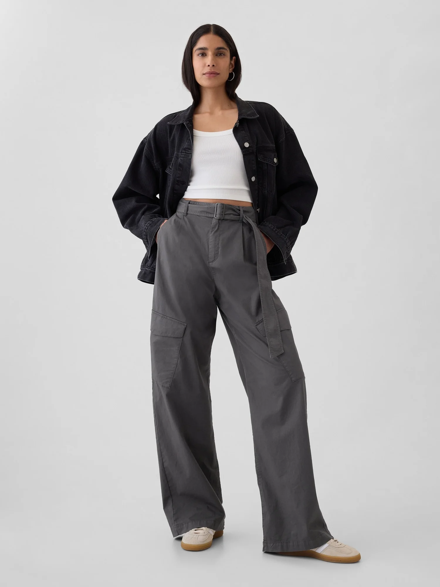 GAP Quần Vải Dài Nữ - Baggy