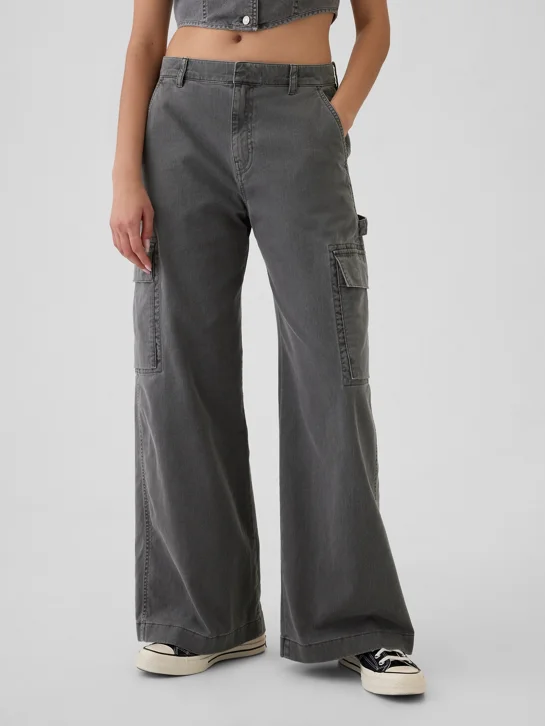 GAP Quần Vải Dài Nữ - Baggy