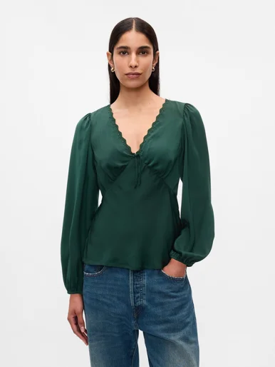 GAP Áo Sơ Mi Tay Dài Nữ