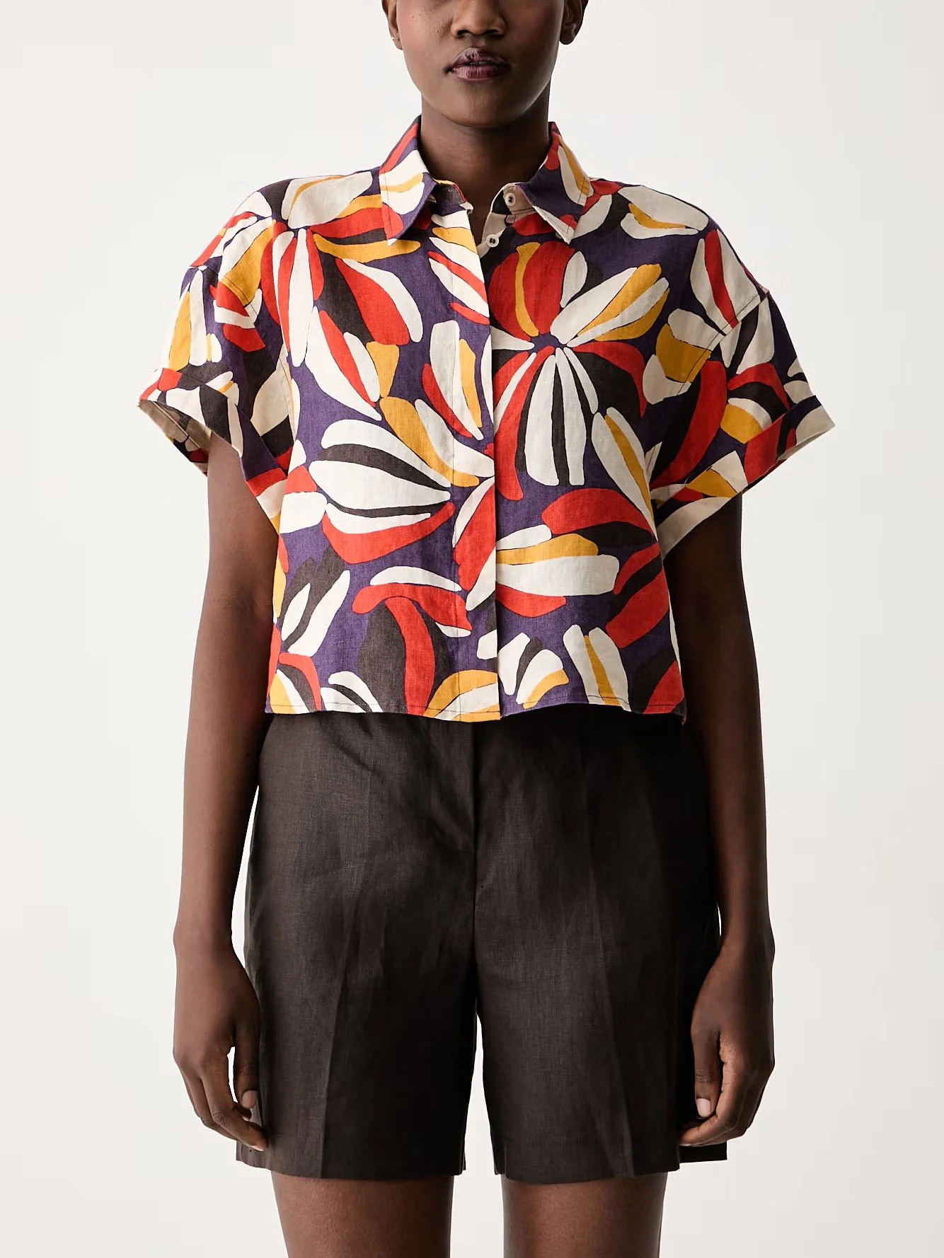 UNITED COLORS OF BENETTON Áo Sơ Mi Ngắn Tay Nữ Women Shirt
