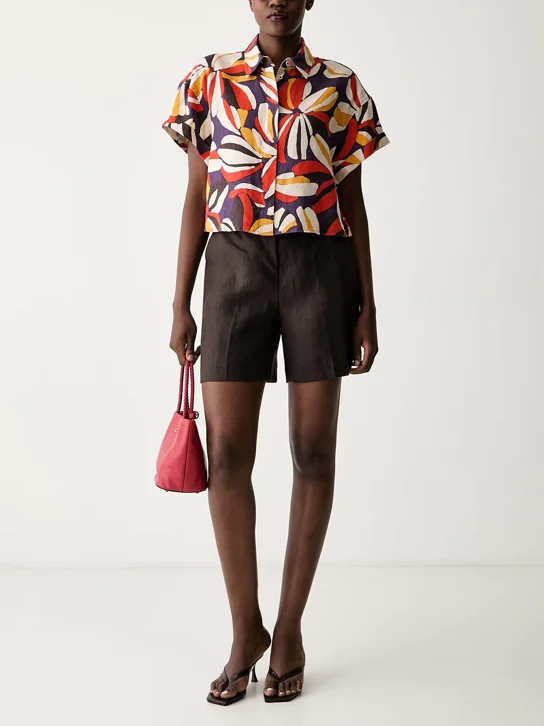 UNITED COLORS OF BENETTON Áo Sơ Mi Ngắn Tay Nữ Women Shirt