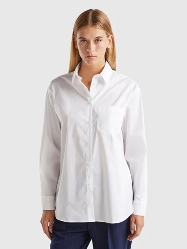 UNITED COLORS OF BENETTON Áo Sơ Mi Dài Tay Nữ Women Shirt