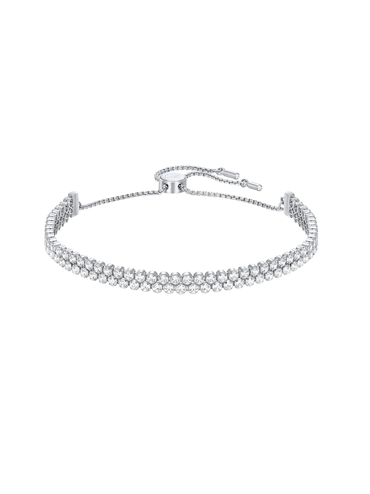 SWAROVSKI Vòng Tay Subtle, White, Rhodium Plated