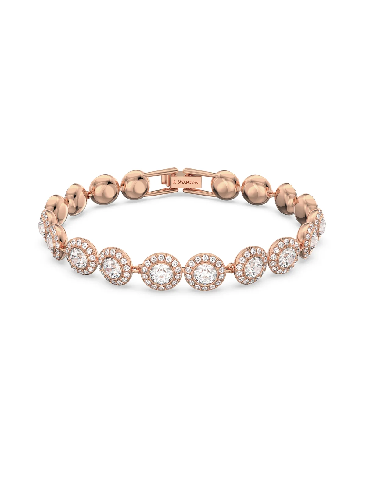 SWAROVSKI Vòng Tay Angelic, Round Cut, White, Rose Gold-Tone Plated
