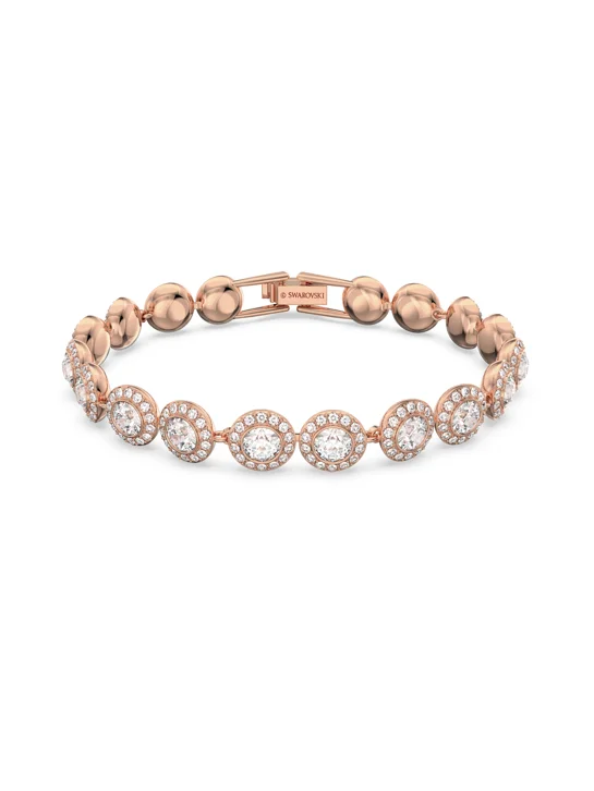 SWAROVSKI Vòng Tay Angelic, Round Cut, White, Rose Gold-Tone Plated