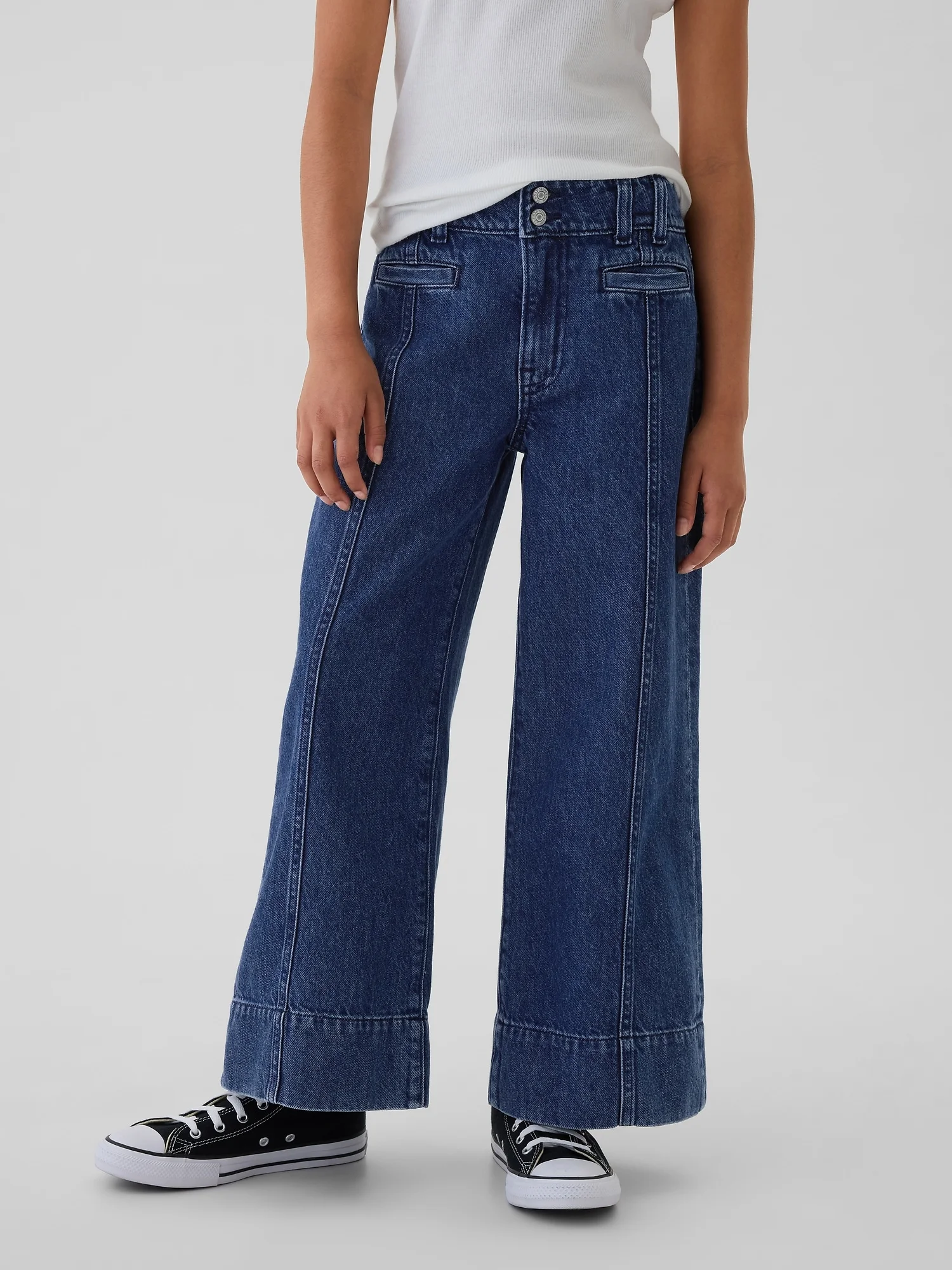GAP Quần Jeans Dài Bé Gái - Denim Wide Leg 