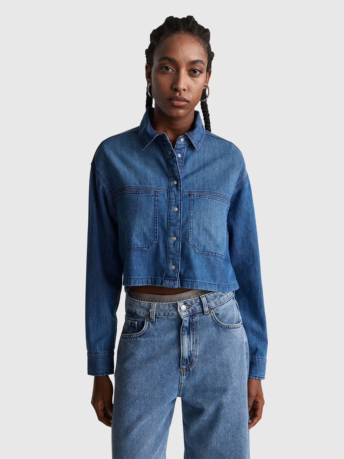UNITED COLORS OF BENETTON Áo Sơ Mi Dài Tay Nữ Women Shirt
