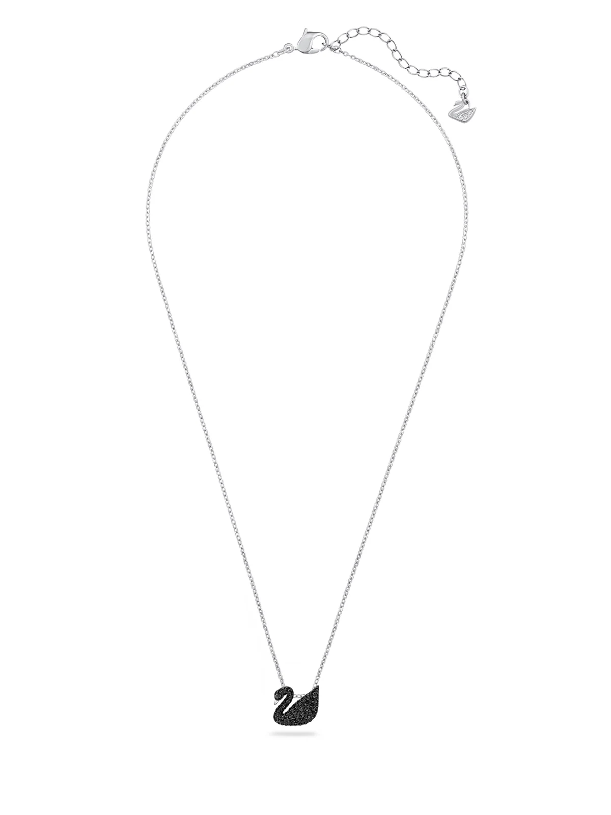 SWAROVSKI Vòng Cổ Swarovski Iconic Swan, Swan, Small, Black, Rhodium Plated
