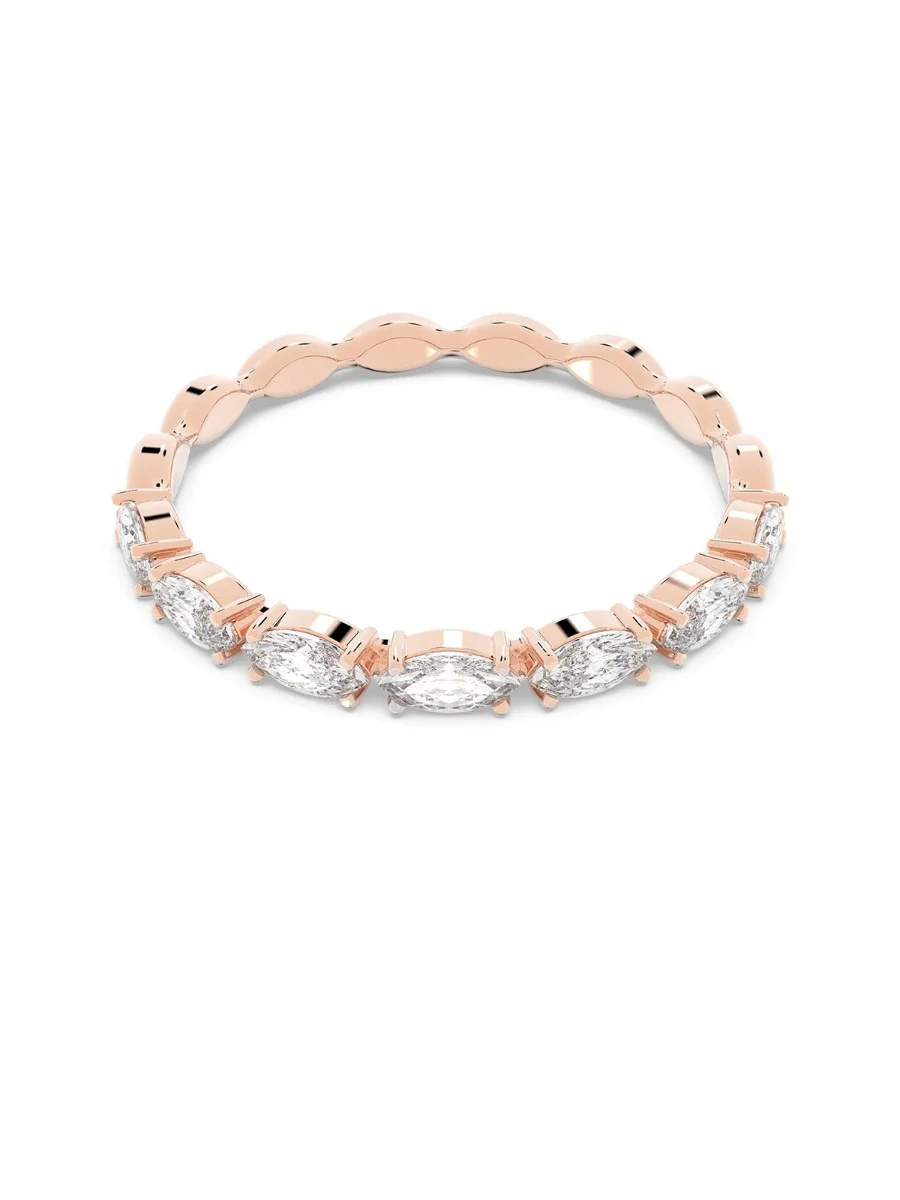 SWAROVSKI Nhẫn Vittore, Marquise Cut, White, Rose Gold-Tone Plated